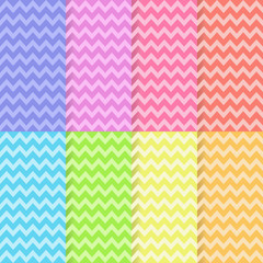 Set horizontal bright zigzag pattern, seamless background. Abstract geometric texture. Simple children's print. Vector illustration