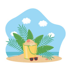 Summer and vacation icon set design