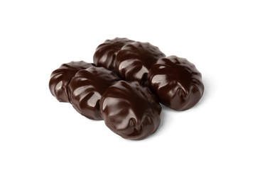 Chocolate marshmallow isolated on white background.