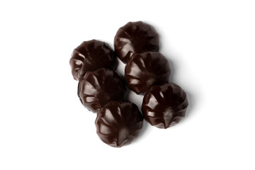 Chocolate marshmallow isolated on white background.