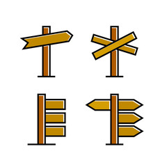 wood signboard, signage and signpost vector, brown theme