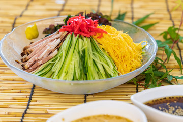 Japanese foods of summer noodles