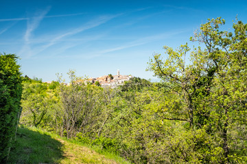 Fototapeta premium View to old town Labin near Rabac in Istria, Croatia