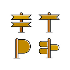 wood signboard, signage and signpost vector, brown theme