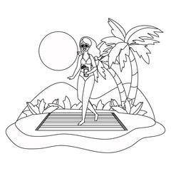 Girl with summer swimwear design