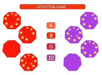 Count and match - worksheet for kids. Educational and mathematical game for kindergarten and preschool.