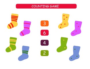 Count and match - worksheet for kids. Educational and mathematical game for kindergarten and preschool.