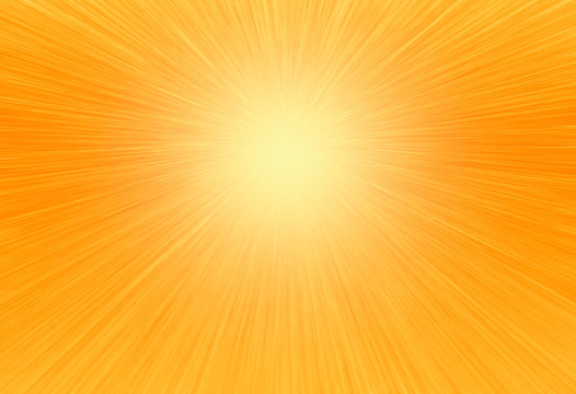 Bright Sunny yellow orange golden rays sparkle glowing background banner texture with copy space for text.