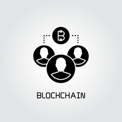 people group and bitcoin concept icon