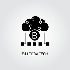 cloud and bitcoin technology concept icon