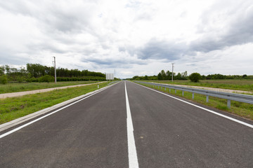 Fototapeta na wymiar New recently built highway in Brcko district, Bosnia and Herzegovina