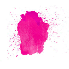 Bright watercolor blot. Yellow, red, green and blue colors.