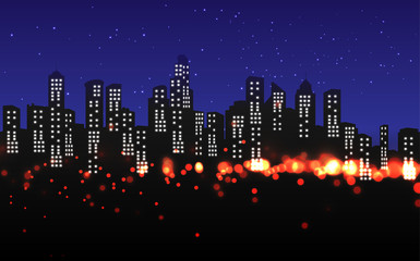 colorful light in the city in the night