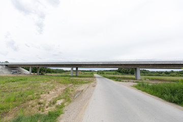 Fototapeta premium wide angle view of bridge and road