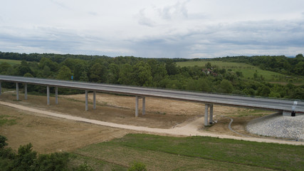 Fototapeta na wymiar aerial view of bridge and road