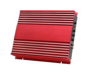 Power amplifier for car (with clipping path) isolated on white background