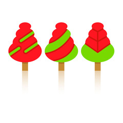 Christmas tree on white background for card decorative