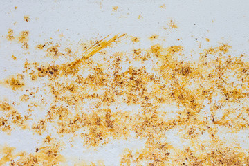 White Rust Metal Decayed Crumpled Sheet Wide Background. Weathered Iron Rusty Isolated Metallic...