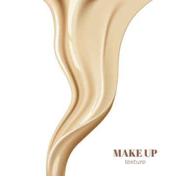 Realistic foundation creamy texture for beauty products ad, 3d effect