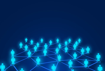 Connecting people. Social network concept. Bright background