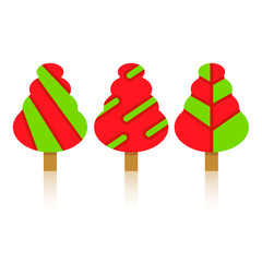 Christmas tree on white background for card decorative