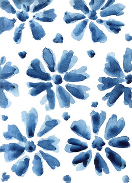 Indigo navy blue pattern abstract grunge and splash watercolor beautiful shibori tie dye paint Texture decoration on white background