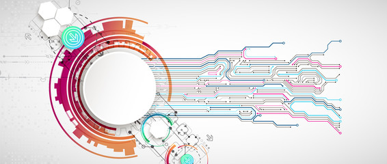 Fototapeta premium Vector illustration, Hi-tech digital technology and engineering theme