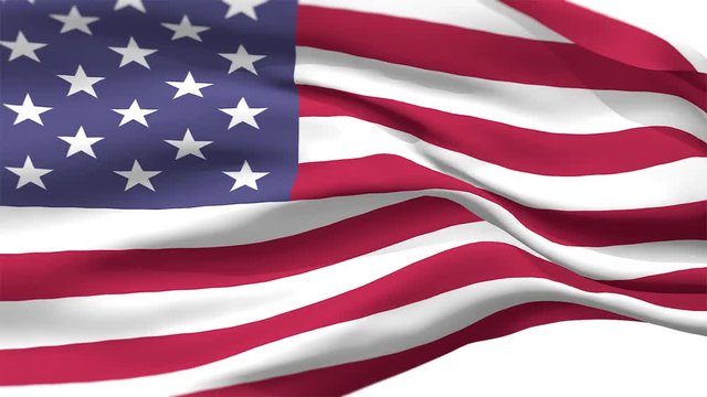 USA Waving Flag Animation. Loopable Motion in 4k.