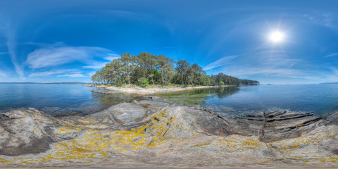 360 photograph of a small island in the Atlantic ocean