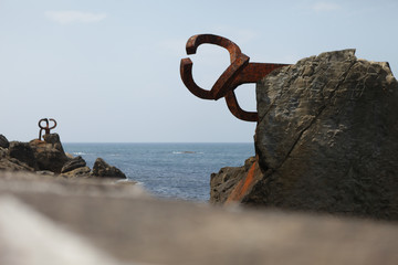 Fototapeta premium Sculptures of Eduardo Chillida in Saint Sebastian, Spain