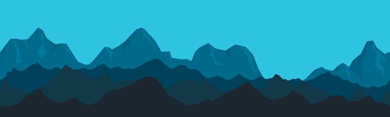 Silhouette mountain panorama
