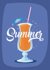 summer time banner foliage palm trees blurred background vector illustration cinco de mayo celebration