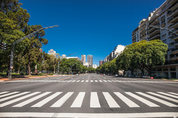 Pedestrian crossing over Av. Pres. Figueroa Alcorta in Buenos Aires, Argentina.