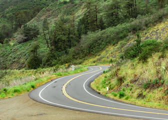 Highway 1 and Big Sur view on the pacific coast, California, USA