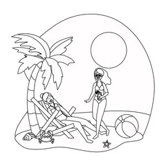 Girls with summer swimwear design