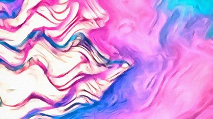 Obraz na płótnie Canvas Abstract marble wave flow art. Fluid painting effect with wet elements. Liquid paint splashes texture background. Pastel colors design. Acrylic and watercolor artwork.