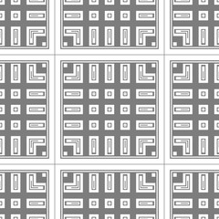 White and grey geometric abstract retro pattern, simple monochrome cover design