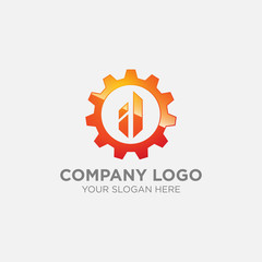GEAR LOGO TECHNOLOGY COMPANY VECTOR TEMPLATE