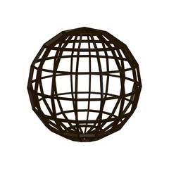 Abstract sphere wireframe. 3d Vector illustration.