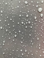 drops of water on grey wall
