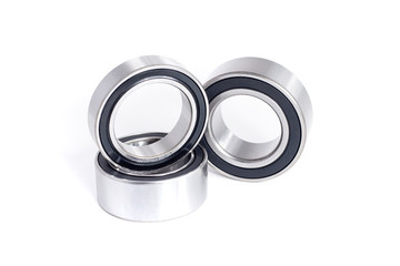 Ball bearings for car cooling system on isolated white background