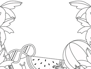 Summer and vacation icon set design