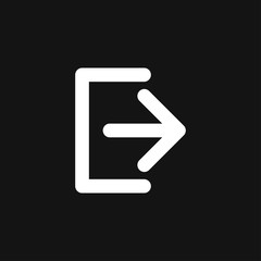 The exit icon. Logout and output, outlet, out symbol. Vector logo