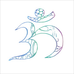 Obraz premium Gradient illustration of Ohm and Buddha in it. Tattoo idea