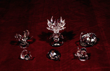 Handicraft souvenirs made of silver and crystal