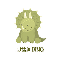 Cute baby triceratops dinosaur isolated on white. © Aleksa Mikhailechko