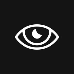 Eye icon, flat icon for logo, vector sign symbol