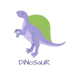 Cute baby spinosaurus dinosaur isolated on white.