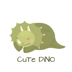 Cute baby triceratops dinosaur isolated on white.