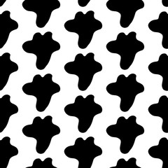 Cute cartoon blot background with hand drawn blots. Sweet vector black and white blot background. Seamless monochrome doodle blot background for textile, wallpapers, wrap, cards and web.